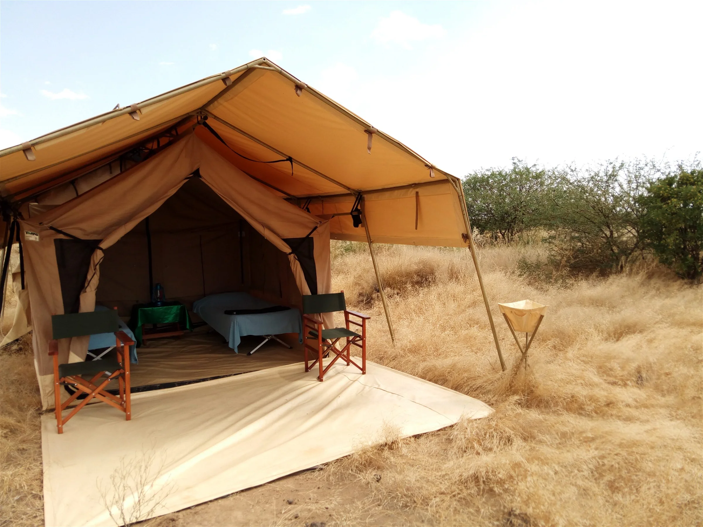 Ensuite tent for a luxurious camping experience.